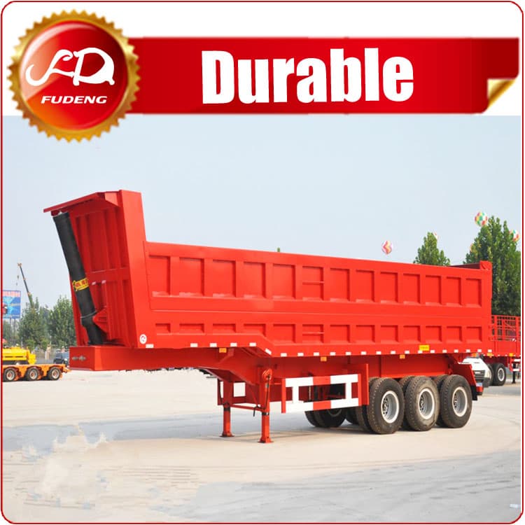 Fudeng stronger triple axle 50 tons dump tipper semi trailer